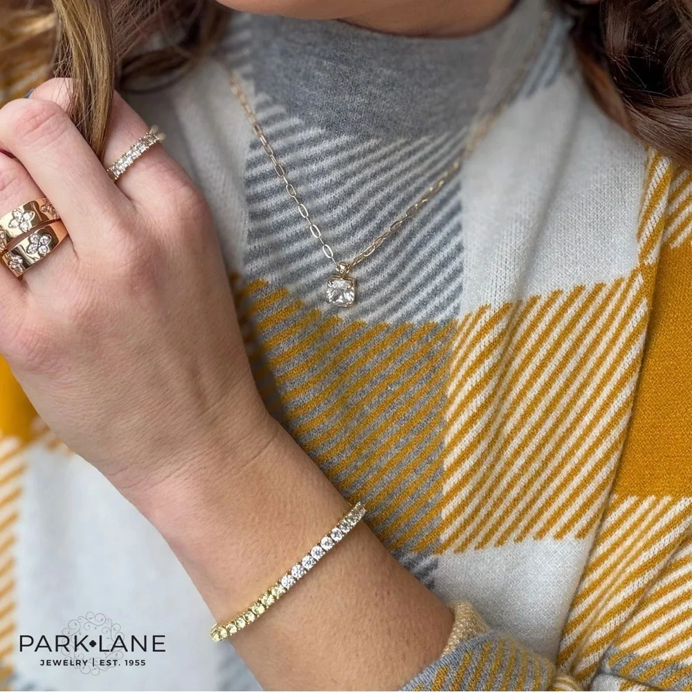 Park Lane BUTTERCUP Impression Tennis Bracelet, Yellow/Clear CZs, 7”+2”, NWT